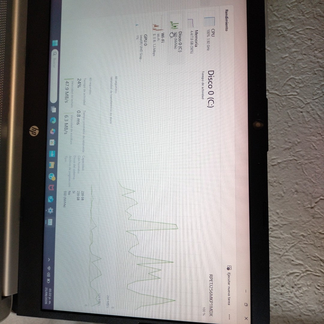 LAPTOP HP 14-DQ0530LA(2024) 256 GB SSD 8 GB RAM (SEMINUEVO)