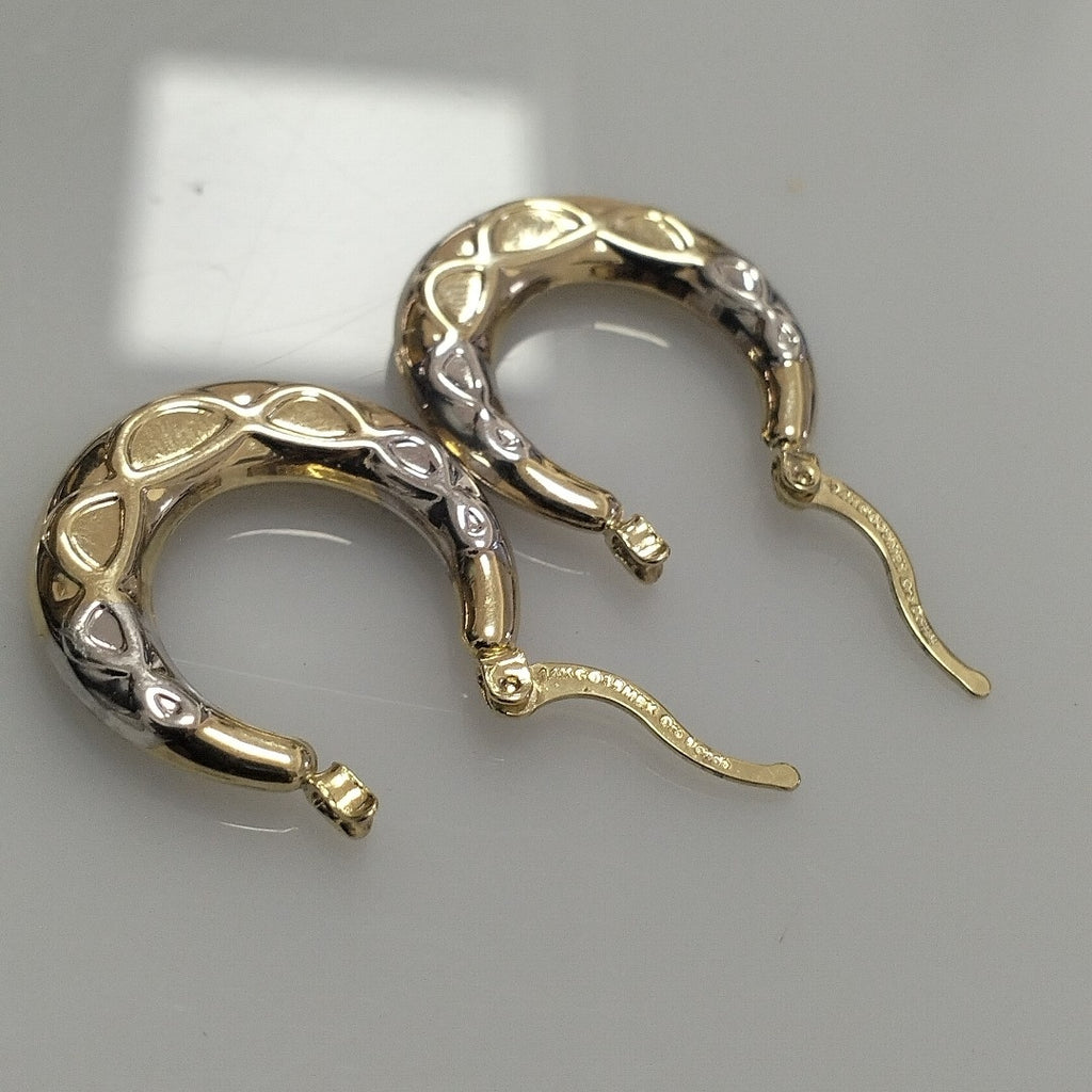 ARETES ARRACADAS COMBINADAS CON INFINITO 14K 2.2 GR (NUEVO)
