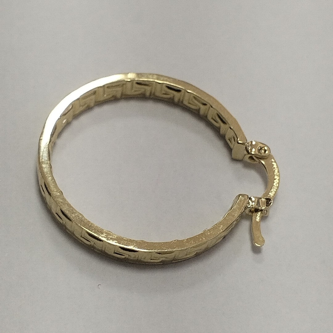 ARETES TEJIDO ARRACADA CON GRECAS 14K 2.7 GR (NUEVO)