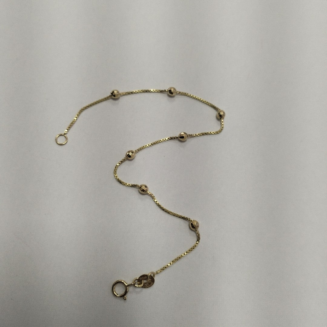 PULSERA ESPECIAL CON BOLITAS 14K 18 CM 1.4 GR (NUEVO)