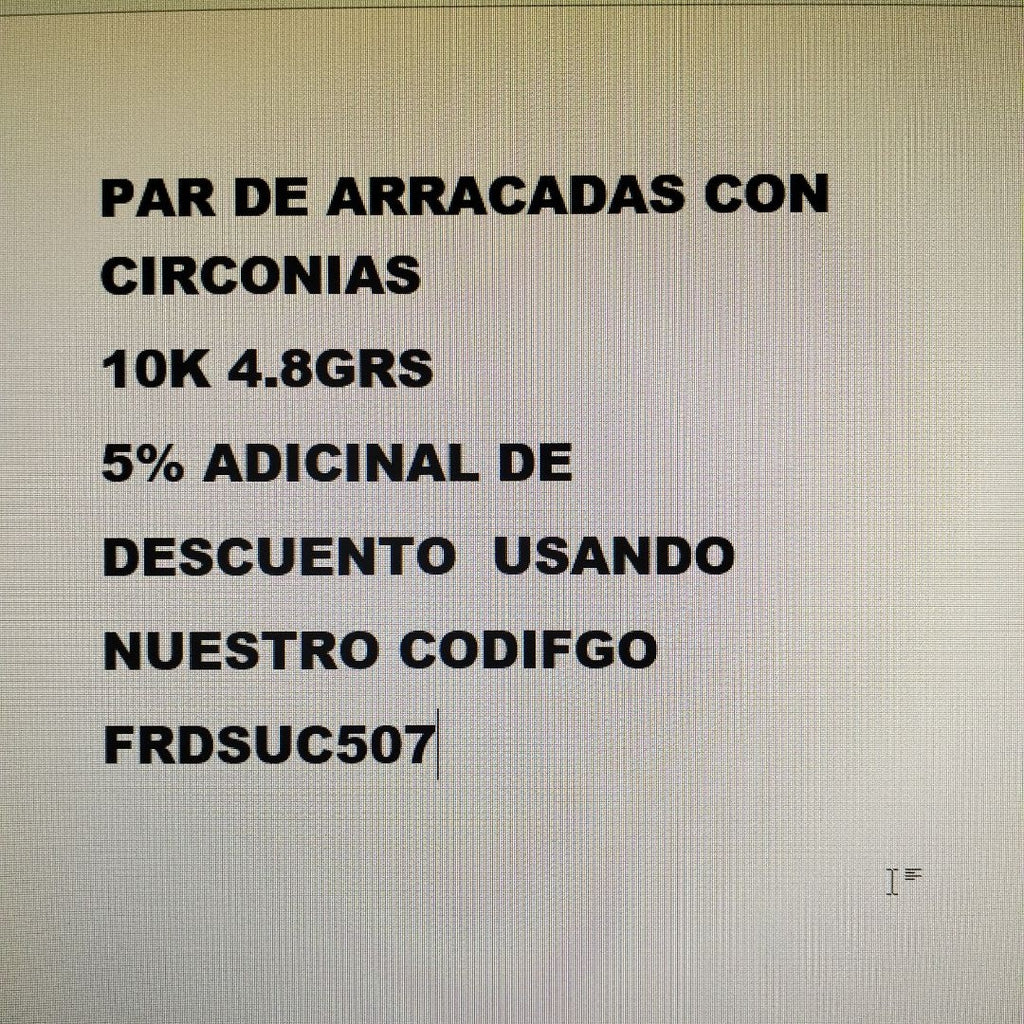 ARRACADAS PAR ORO 10 K 4,80 GRMS (SEMINUEVO)