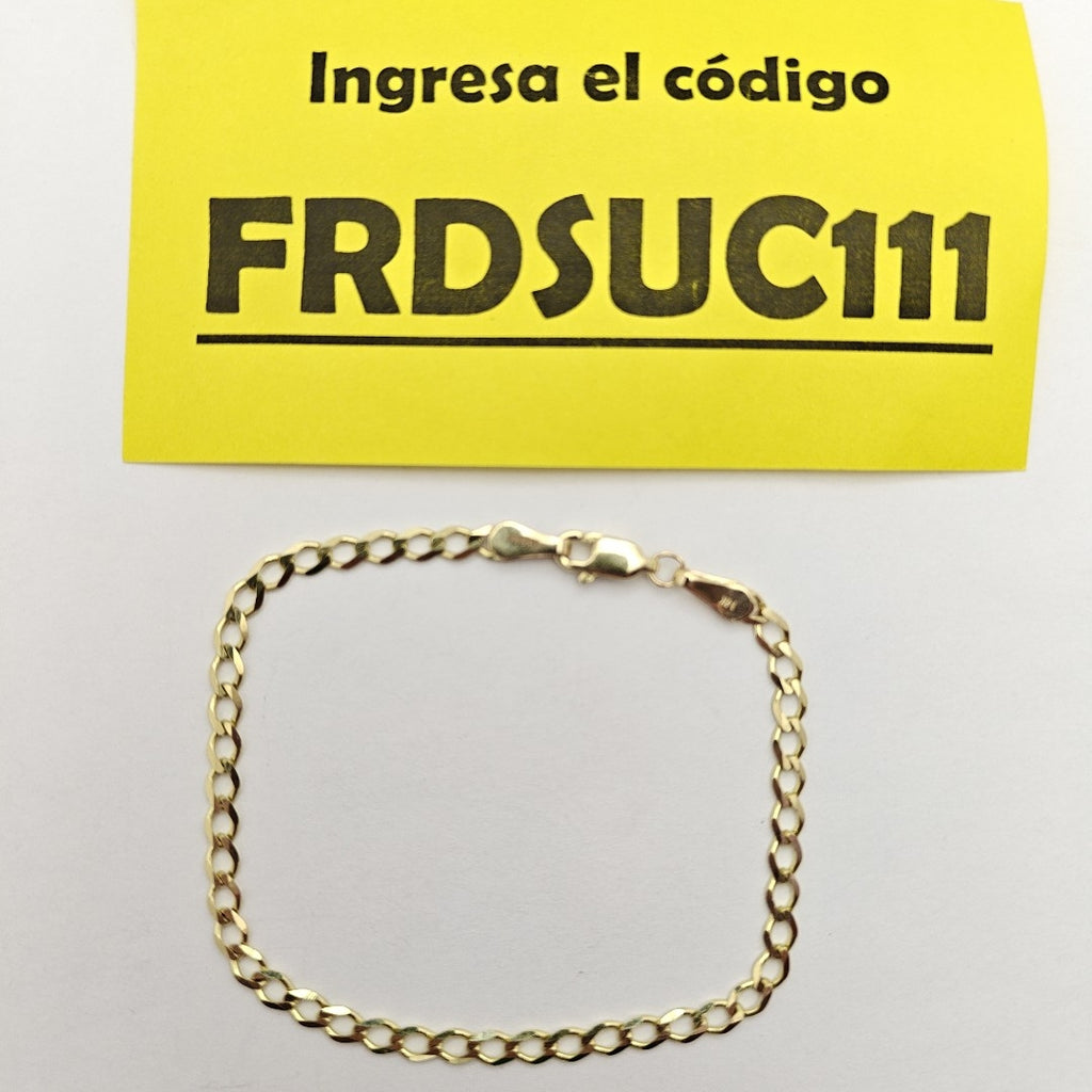 PULSERA TEJIDO BARBADA 14K 18 CM 3.4 GR (NUEVO)