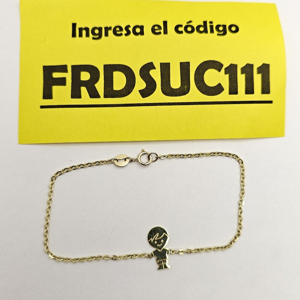 PULSERA TEJIDO ESPECIAL FIG NIÑO 14K 18 CM 1.4 GR (NUEVO)