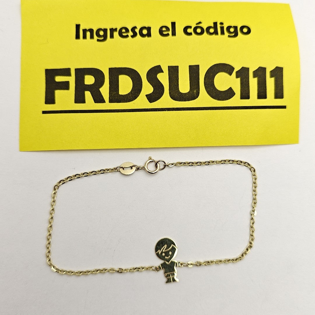 PULSERA TEJIDO ESPECIAL FIG NIÑO 14K 18 CM 1.4 GR (NUEVO)