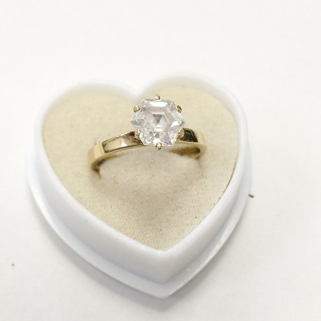 ANILLO, SOLITARIO ORO 14 K 4.3 GRMS (SEMINUEVO)
