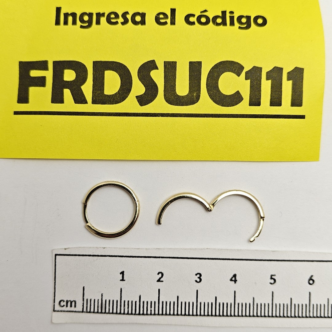 ARETES HUGGIES C CIRCONIA 14K 1.7 GR (NUEVO)