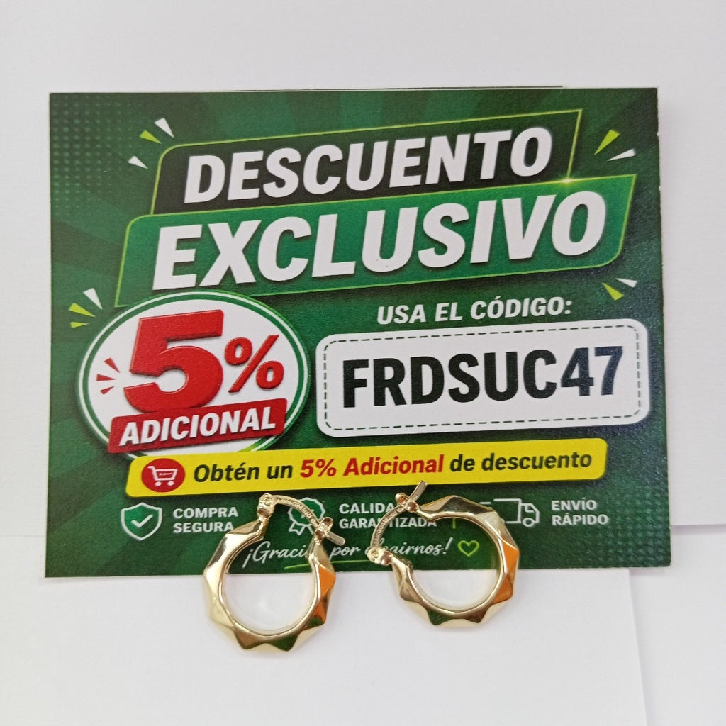 ARETES TEJIDO ARRACADAS FACETADAS 14K 1.7 GR (NUEVO)
