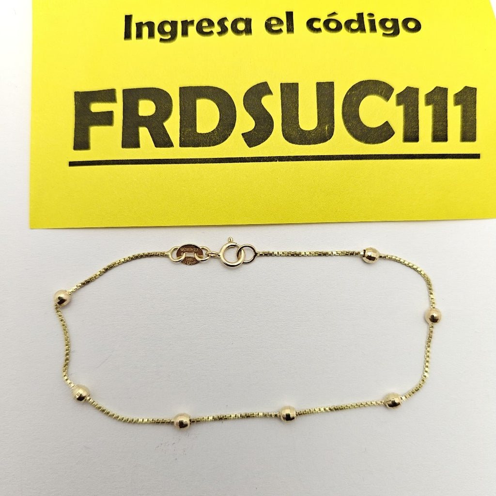 PULSERA ESPECIAL CON BOLITAS 14K 18 CM 1.4 GR (NUEVO)