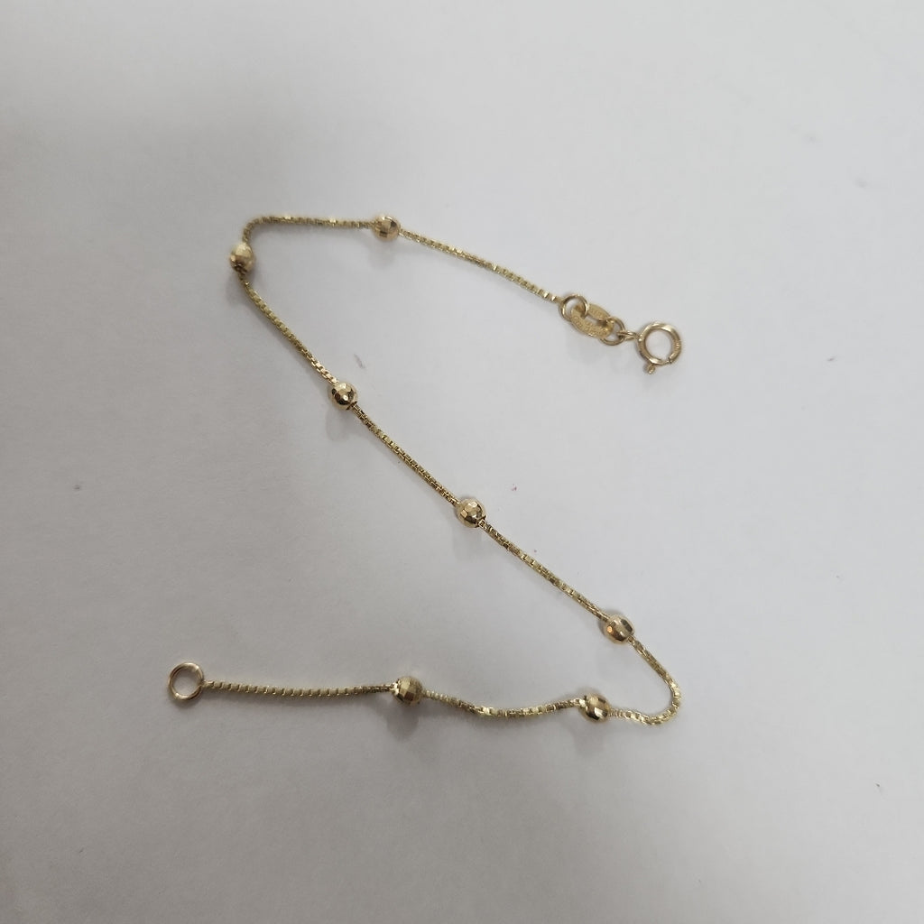 PULSERA ESPECIAL CON BOLITAS 14K 18 CM 1.4 GR (NUEVO)