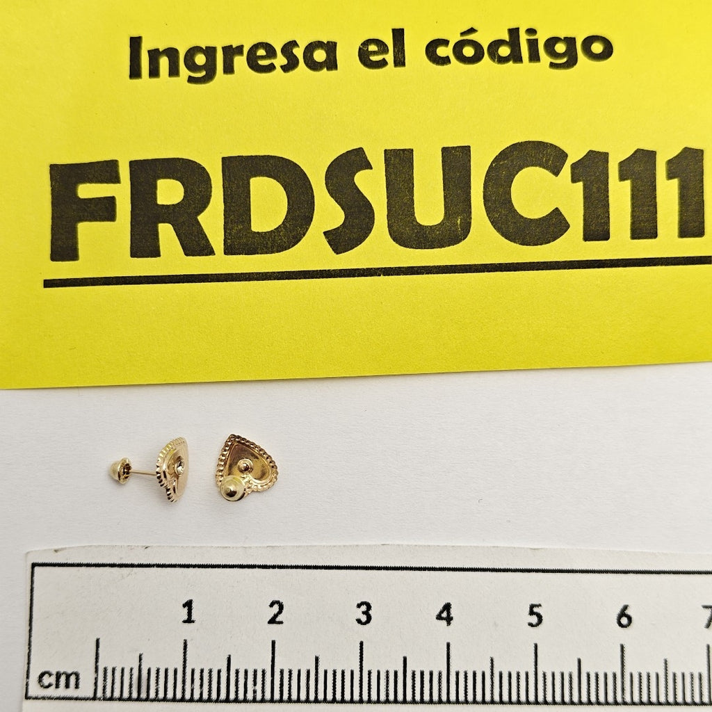 BROQUELES BROQUEL FIG CORAZON C CIRCONIA 14K 0.2614 GR (NUEVO)
