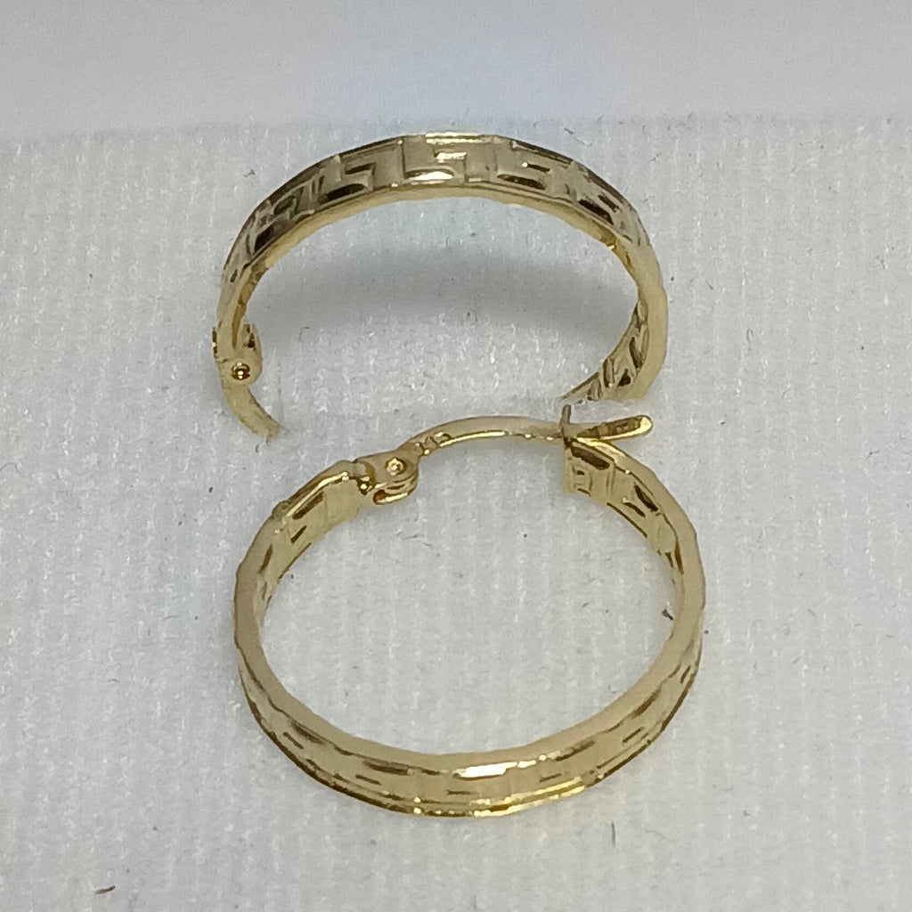 ARETES ARRACADA CON GRECAS 14K 2 GR (NUEVO)