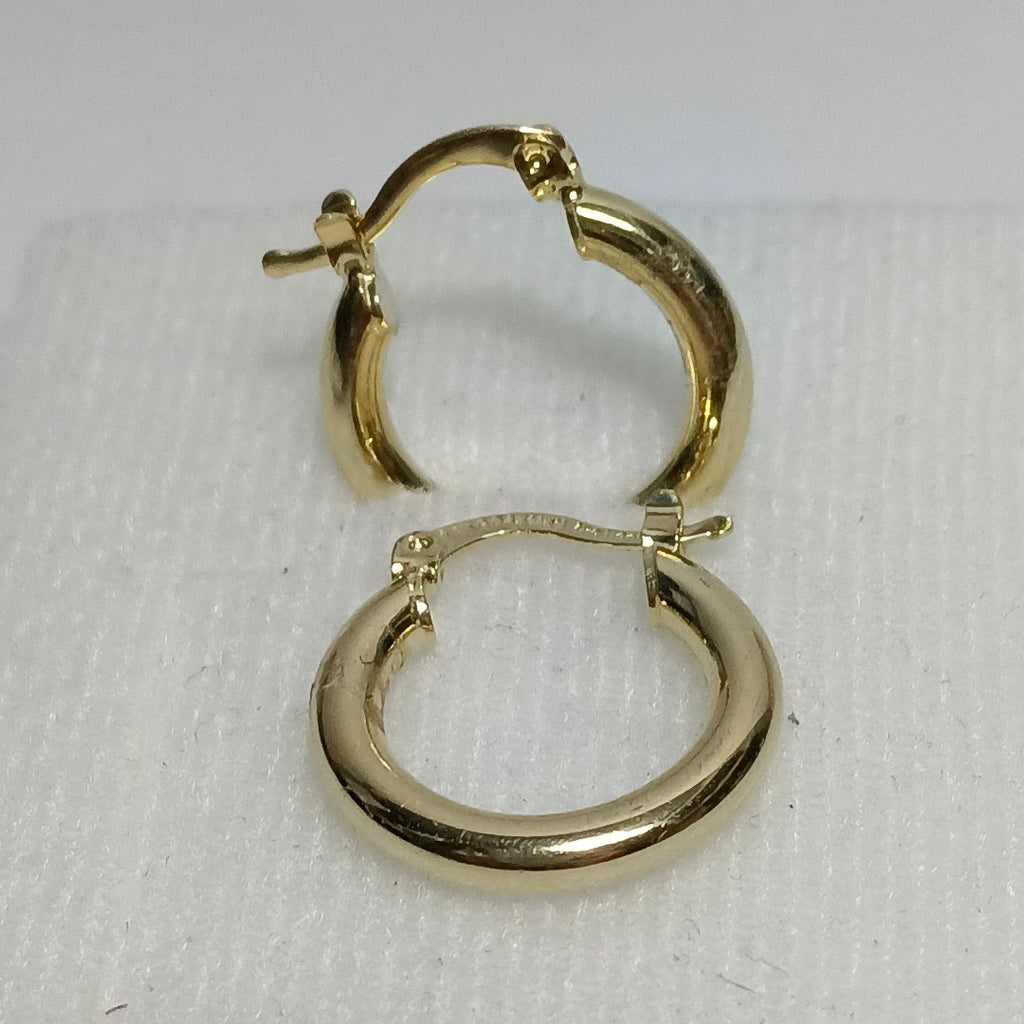 ARETES TEJIDO ARRACADAS LISAS 14K 1.6 GR (NUEVO)