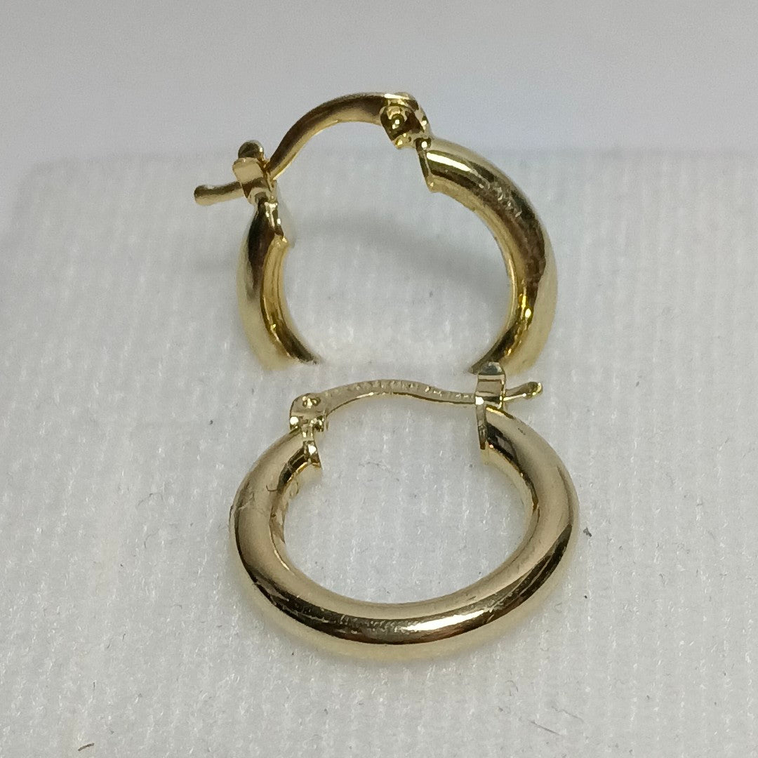 ARETES TEJIDO ARRACADAS LISAS 14K 1.6 GR (NUEVO)