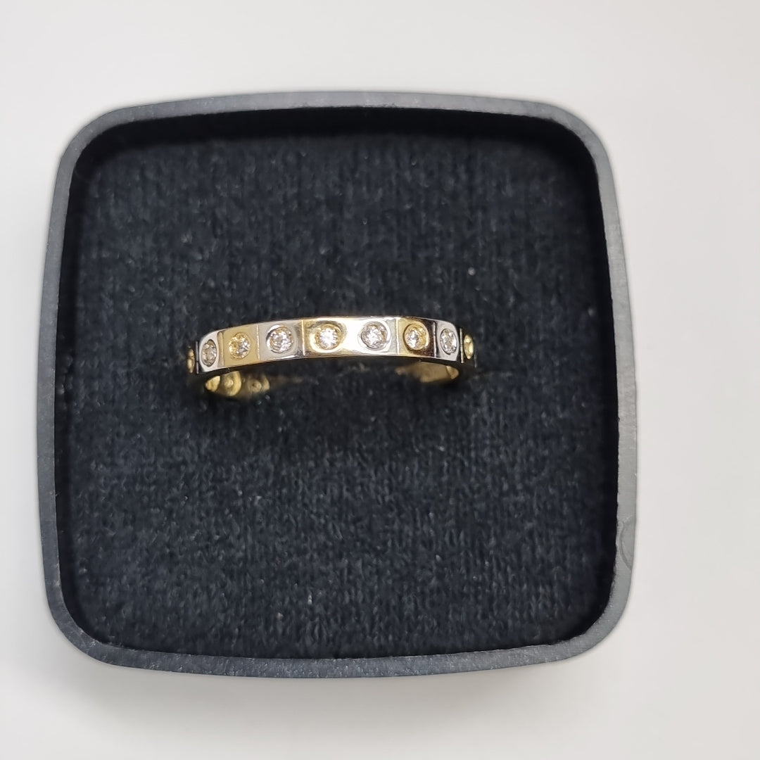 ANILLO ANILLITO C CIRCONIAS COMBINADO 14K 7 TALLA 2.1 GR (NUEVO)