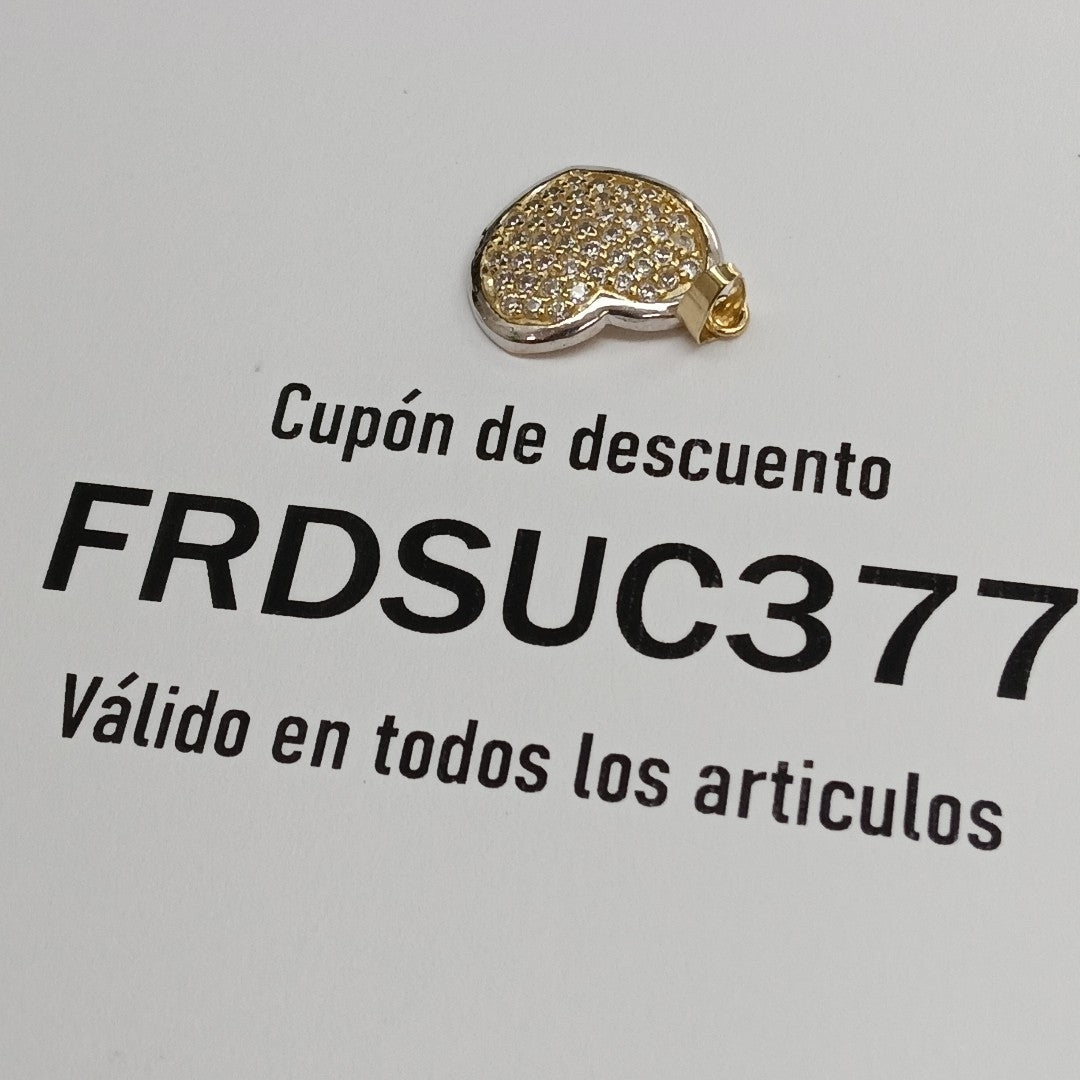DIJE CORAZON CON CIRCONIAS 14K 1.8 GR (NUEVO)