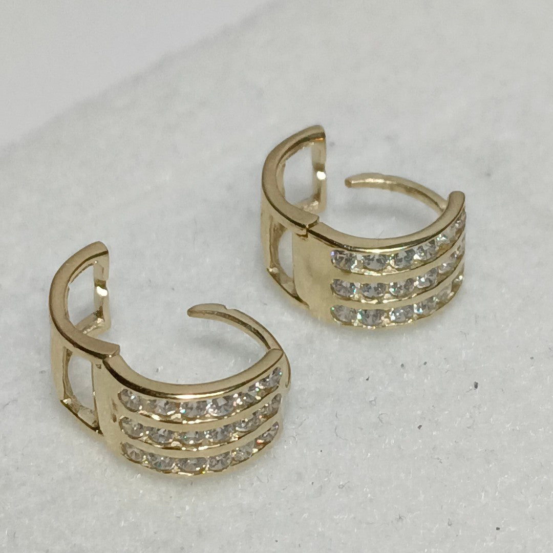 ARETES HUGGIES C CIRCONIA 14K 2.1 GR (NUEVO)