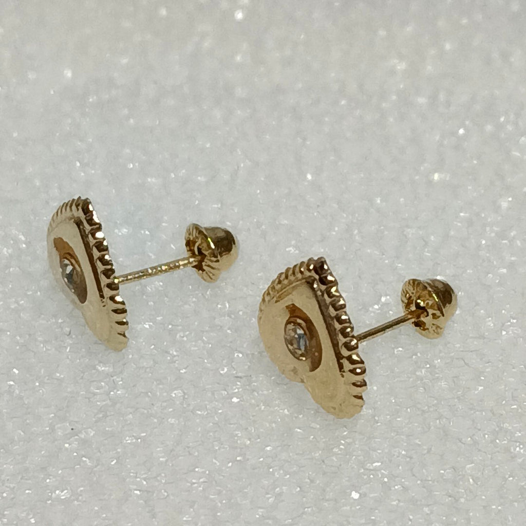 BROQUELES BROQUEL FIG CORAZON C CIRCONIA 14K 0.2614 GR (NUEVO)