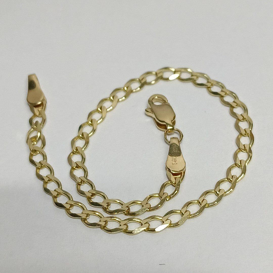 PULSERA TEJIDO BARBADA 14K 18 CM 3.5 GR (NUEVO)