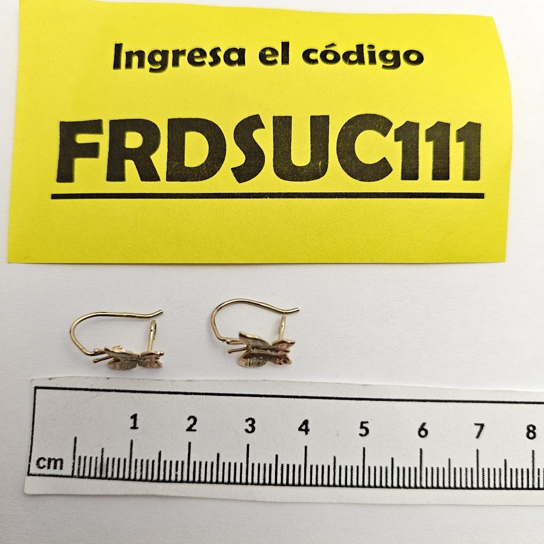 ARETES PAR ORO 10 K 1.2 GRMS (SEMINUEVO)