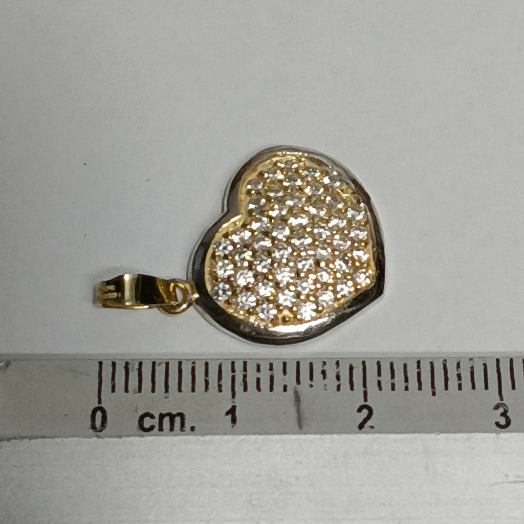 DIJE CORAZON CON CIRCONIAS 14K 1.8 GR (NUEVO)