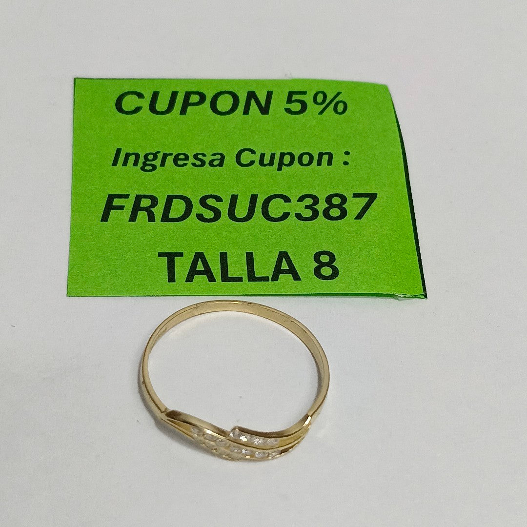 ANILLOS C CIRCONIAS 14K TALLA 8 0.8 GR (NUEVO)