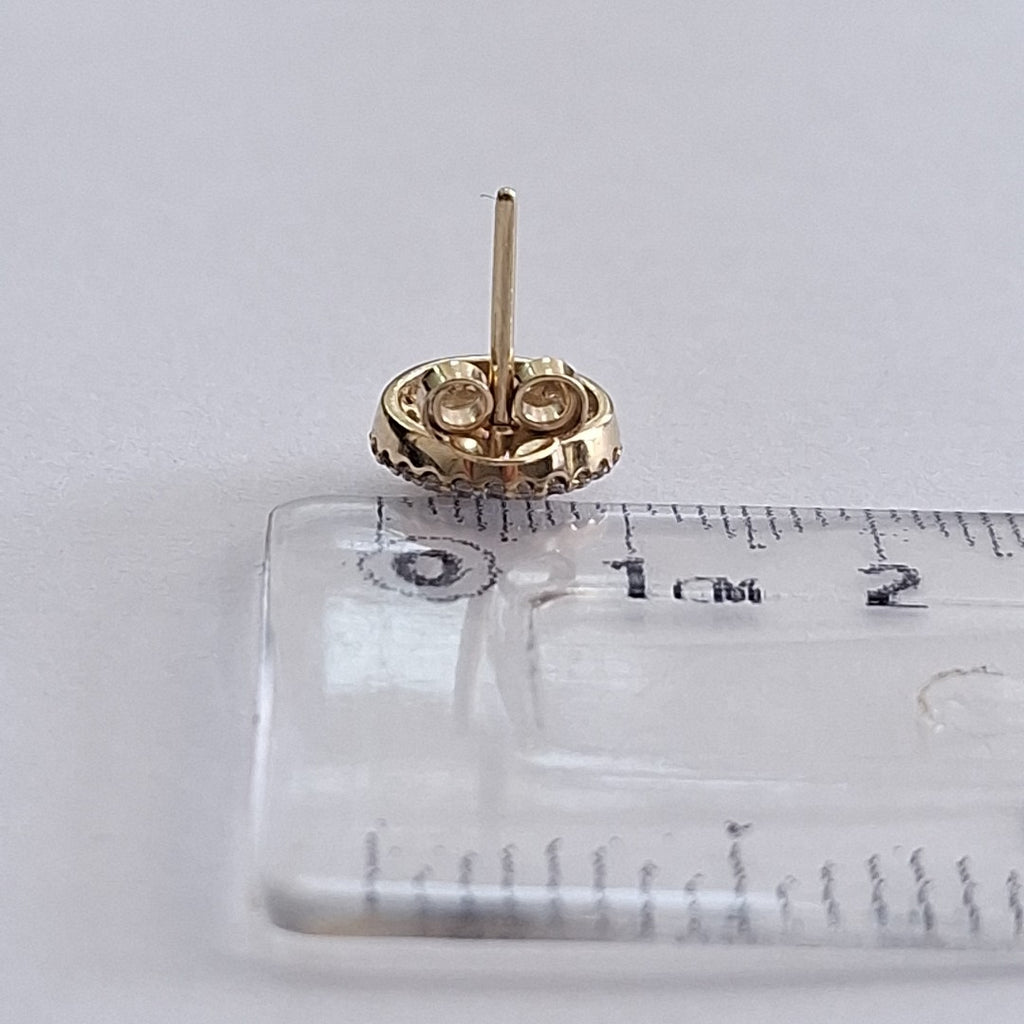 BROQUELES MEDIO ADEREZO BROQUELES Y DIJE C CIRCONIAS 14K 4.2 GR (NUEVO)