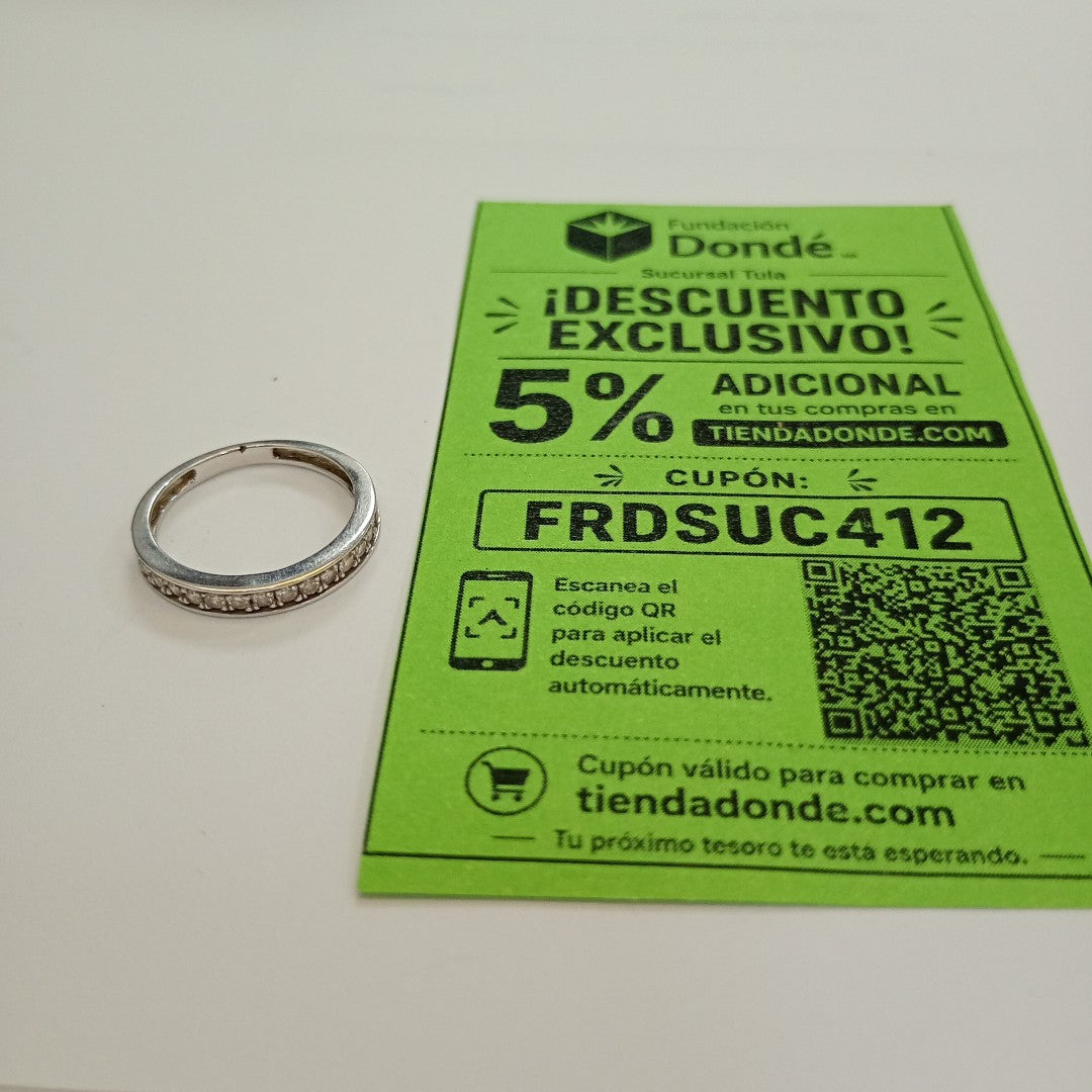 ANILLITO ORO BLANCO 14 K 1.8 GRMS (SEMINUEVO)