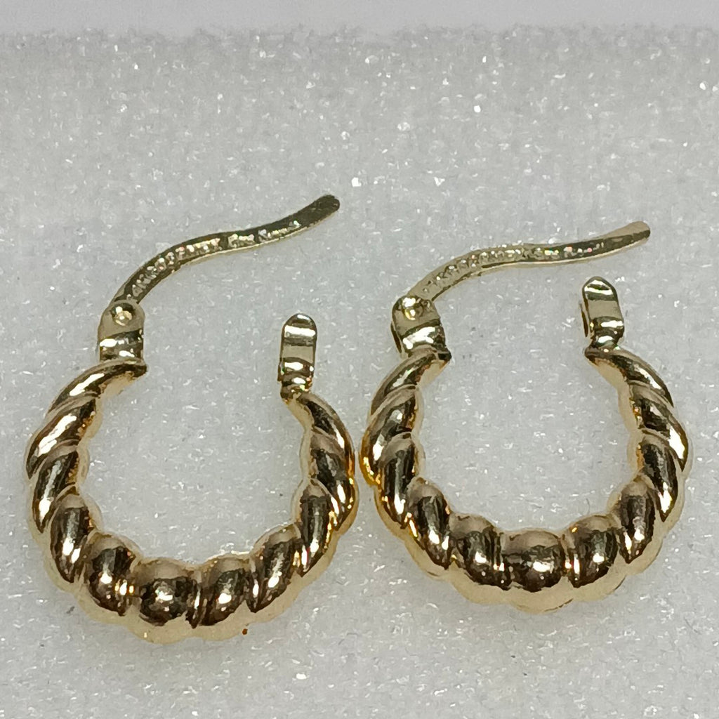 ARETES ARRACADAS TZL HUECAS 14K 1.5 GR (NUEVO)