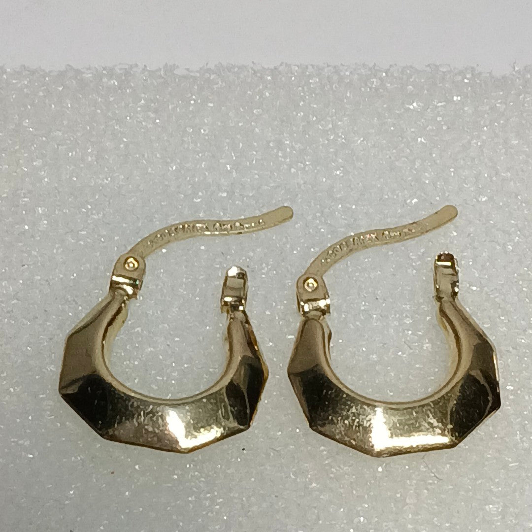 ARETES TEJIDO ARRACADA FACETADA 14K 1.3 GR (NUEVO)