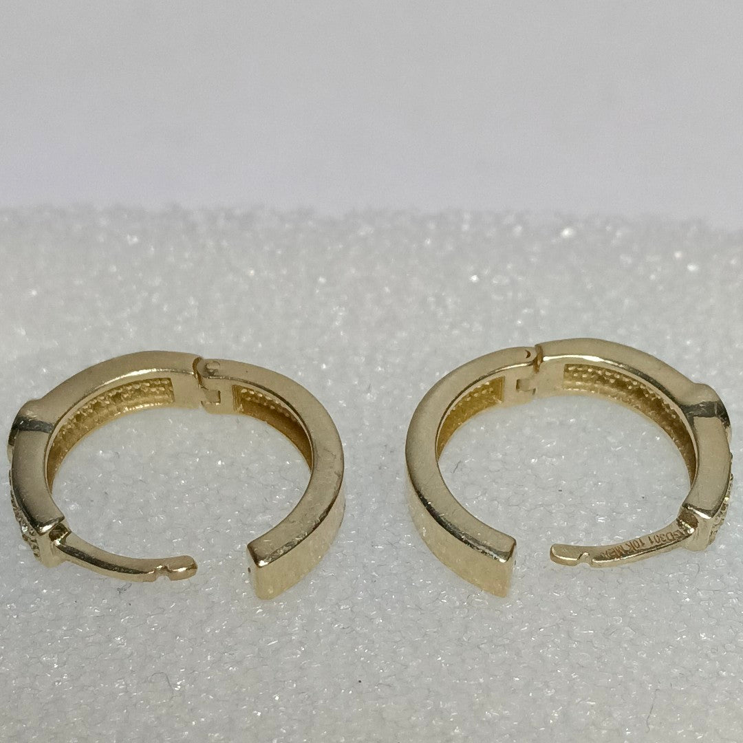 ARETES ARRACADAS C CIRCONIAS 10K 2.6 GR (NUEVO)