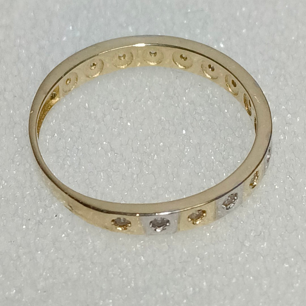 ANILLO ANILLITO C CIRCONIAS COMBINADO 14K 7 TALLA 1.9 GR (NUEVO)