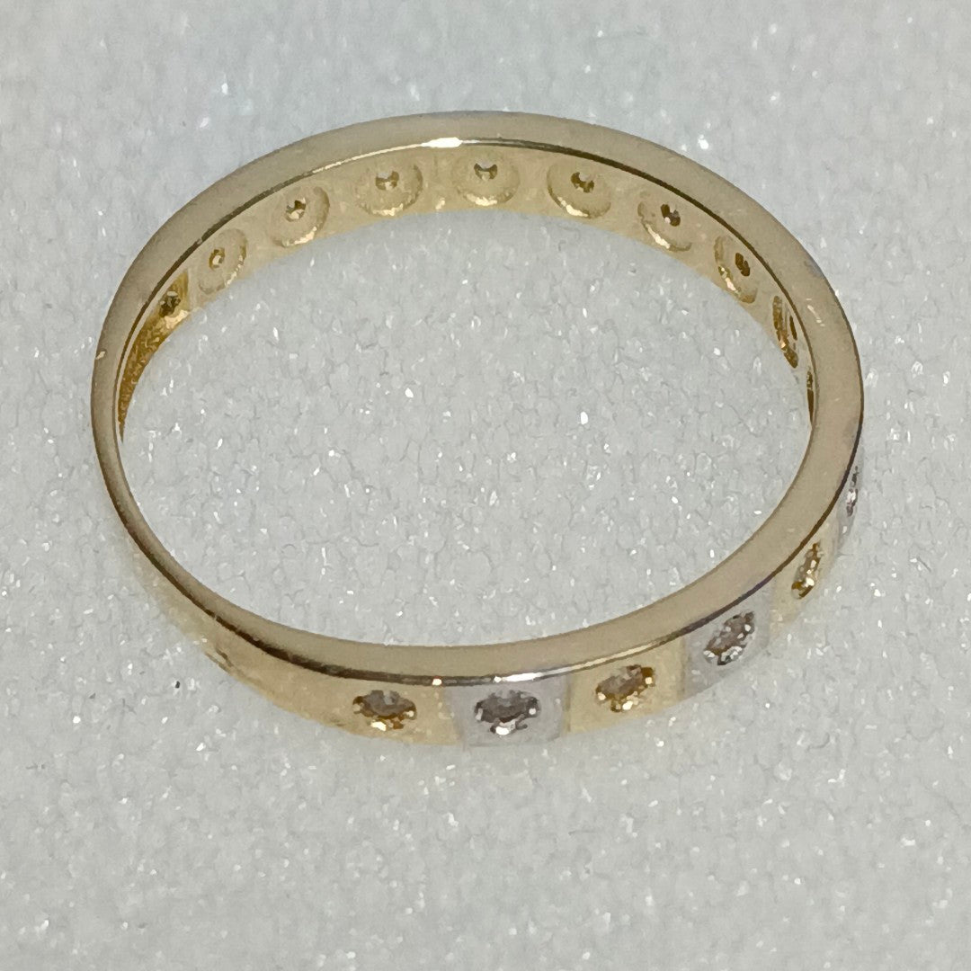ANILLO ANILLITO C CIRCONIAS COMBINADO 14K 7 TALLA 1.9 GR (NUEVO)