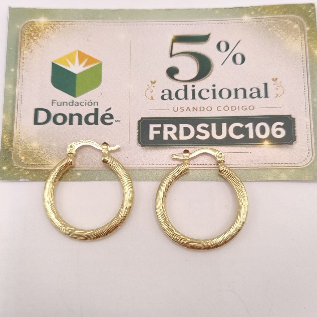 ARETES TEJIDO ARRACADAS ASTRIADAS 14K 2.8 GR (NUEVO)
