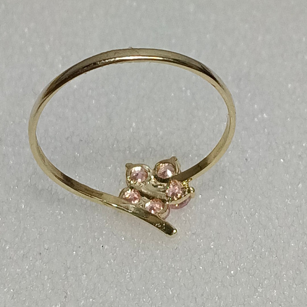 ANILLOS FIG FLOR PIEDRAS COL 14K TALLA 7 0.9 GR (NUEVO)