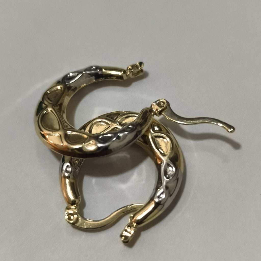 ARETES ARRACADAS COMBINADAS CON INFINITO 14K 2.2 GR (NUEVO)
