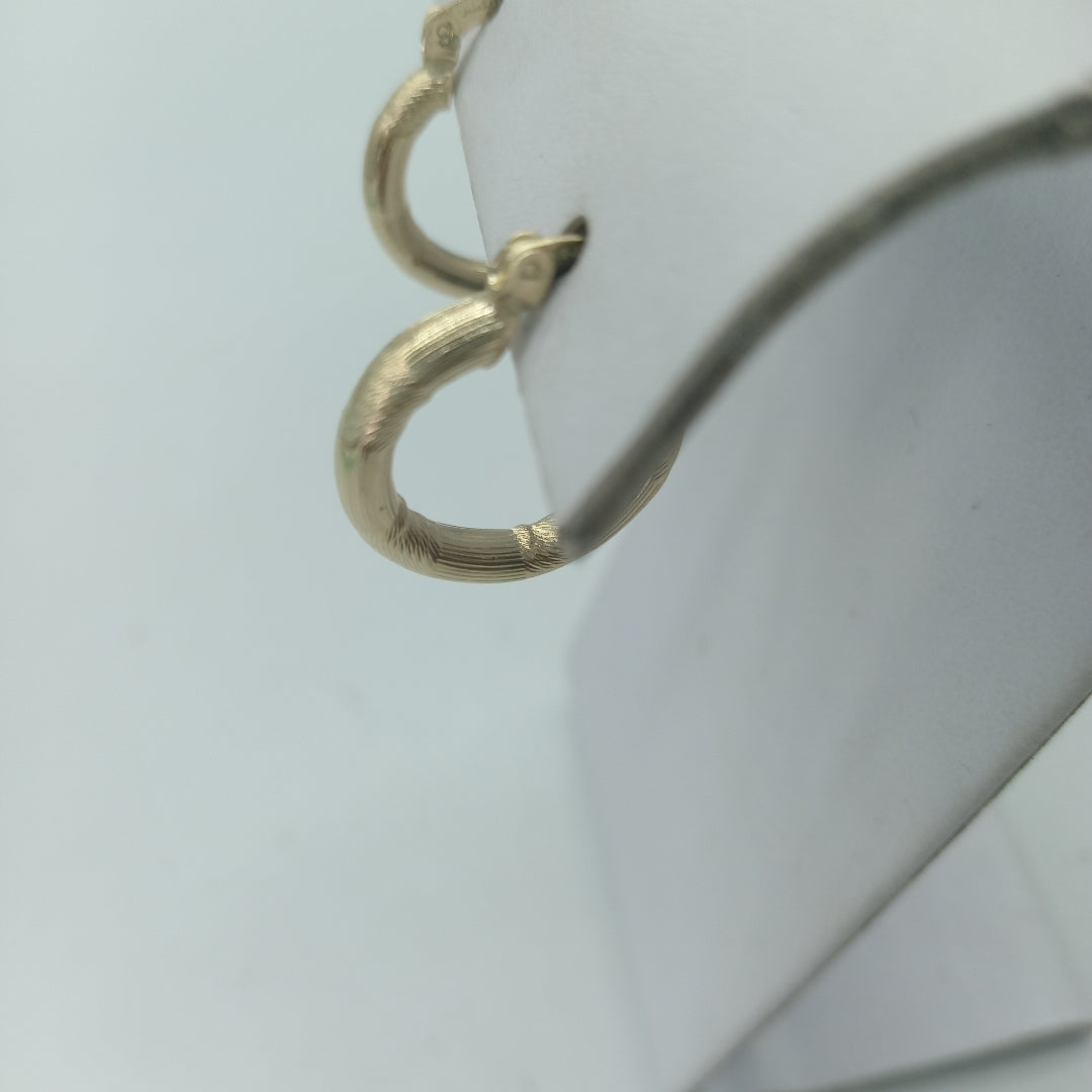 ARETES TEJIDO ARRACADAS CON DISEÑO 14K 2.7 GR (NUEVO)