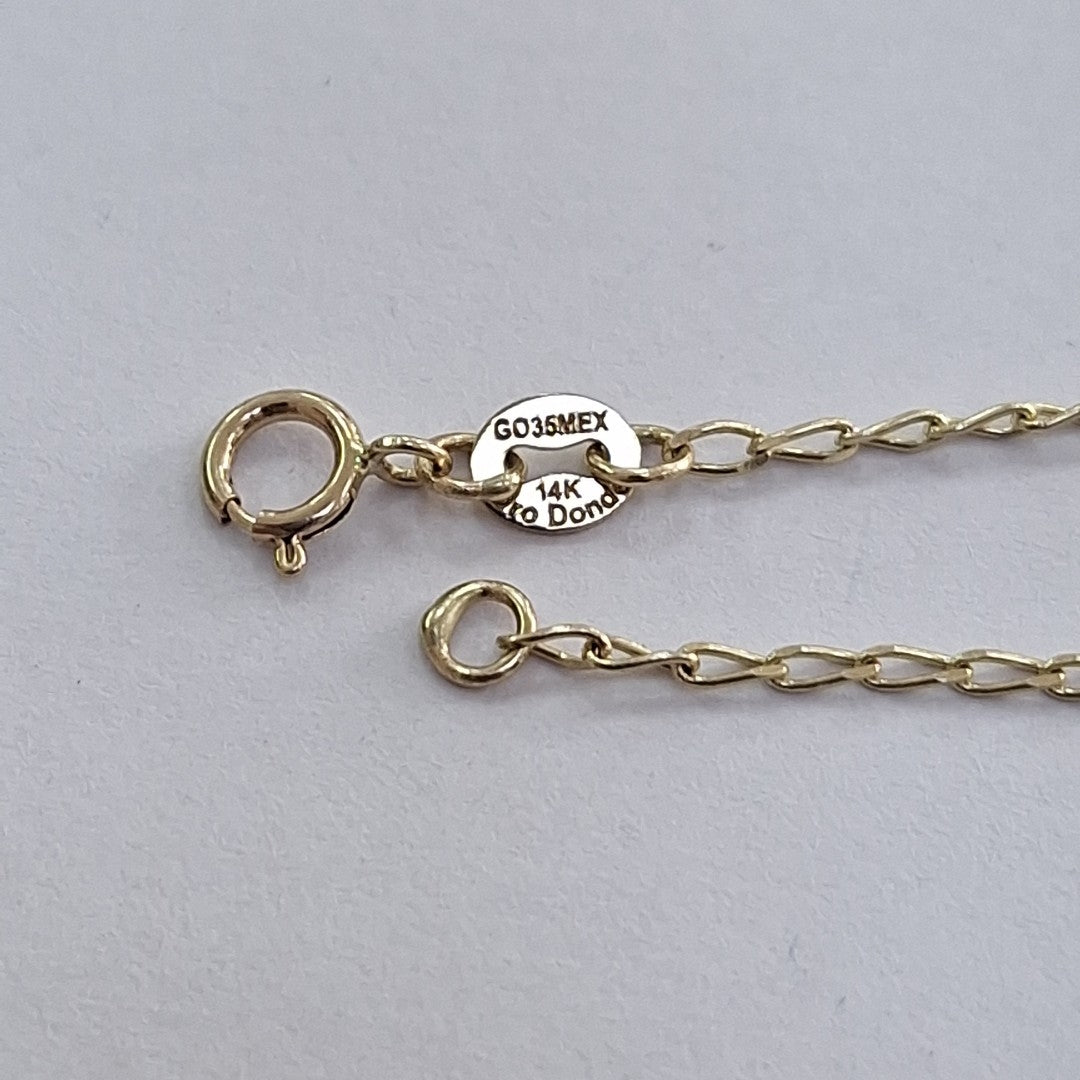 PULSERA ESPECIAL CON ESTRELLA Y CIRCONIAS 14K 18 CM 1.5 GR (NUEVO)