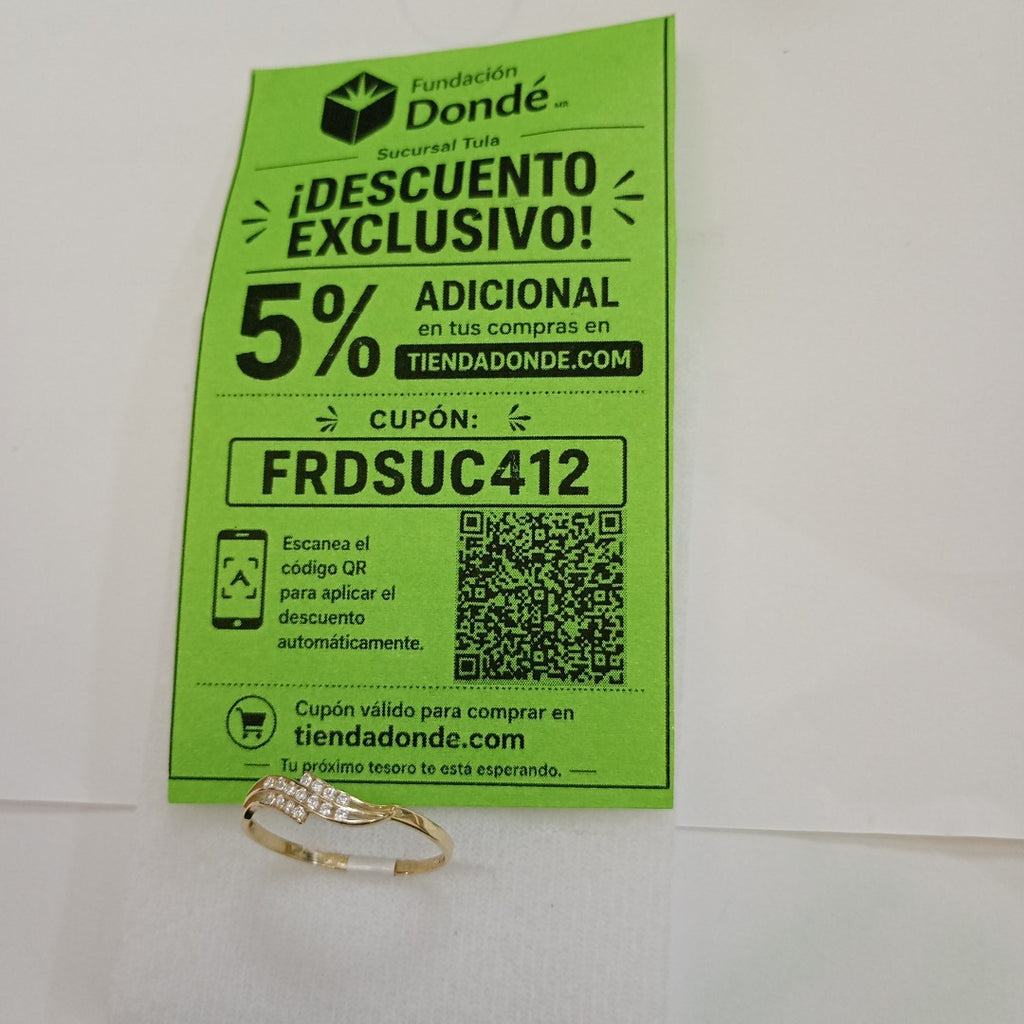 ANILLOS C CIRCONIAS 14K TALLA 9 0.9 GR (NUEVO)