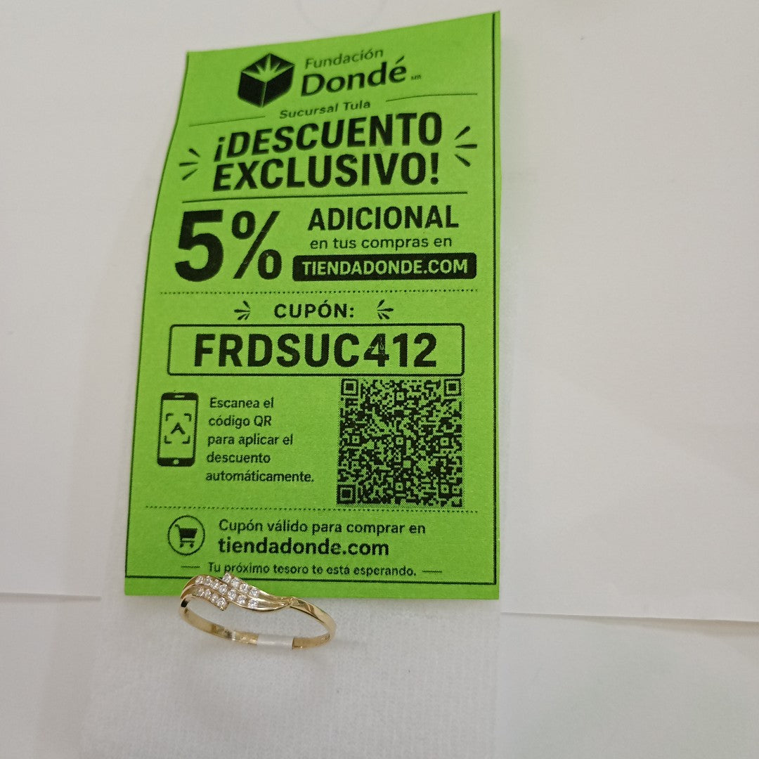 ANILLOS C CIRCONIAS 14K TALLA 9 0.9 GR (NUEVO)