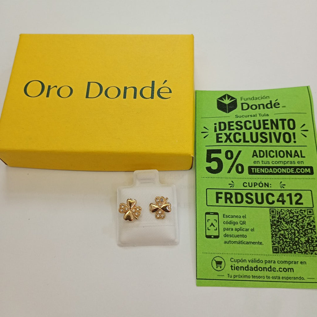 BROQUELES BROQUEL FIG TREBOL 14K 0.2851 GR (NUEVO)
