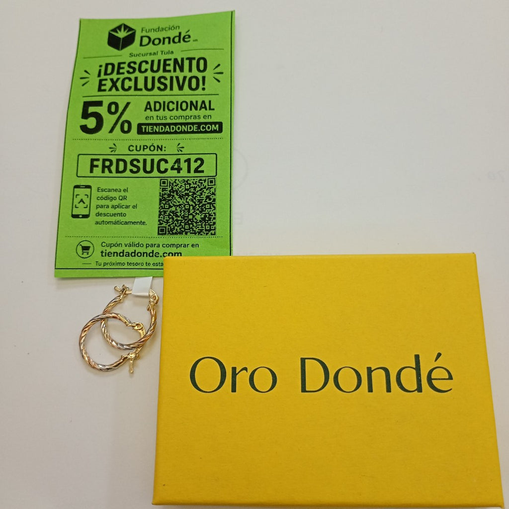 ARETES ARRACADAS COMBINADAS 14K 2.1 GR (NUEVO)