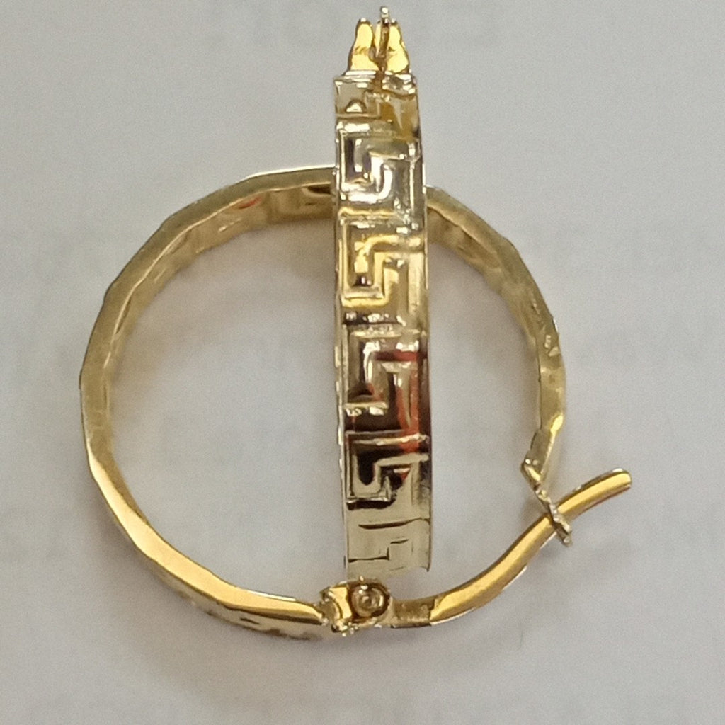 ARETES ARRACADA CON GRECAS 14K 2 GR (NUEVO)