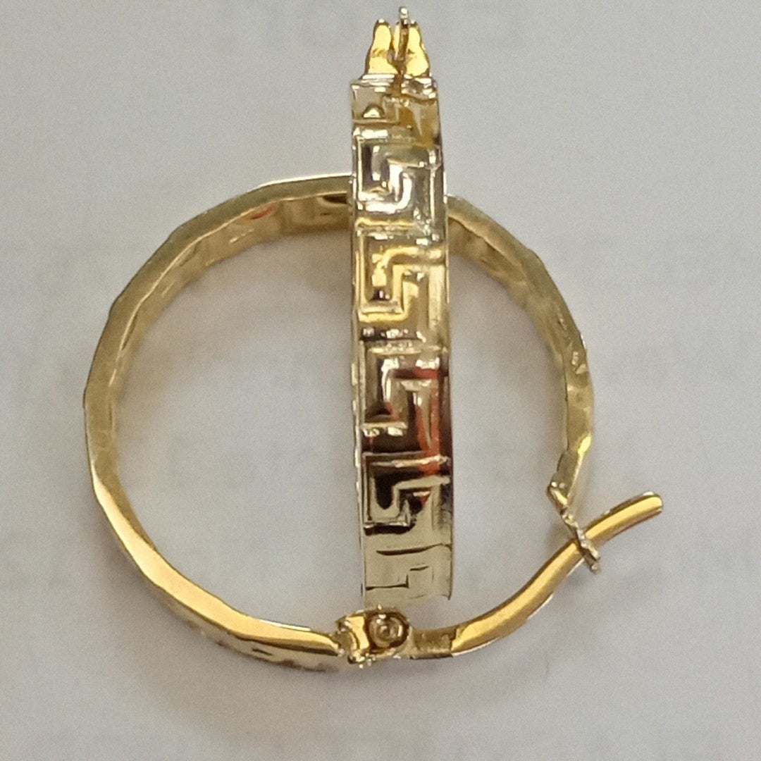 ARETES ARRACADA CON GRECAS 14K 2 GR (NUEVO)