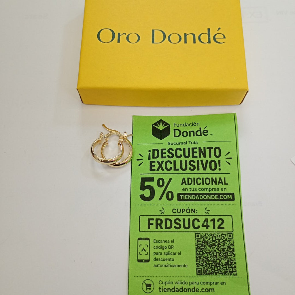 ARETES ARRACADA LISA 14K 1.7 GR (NUEVO)
