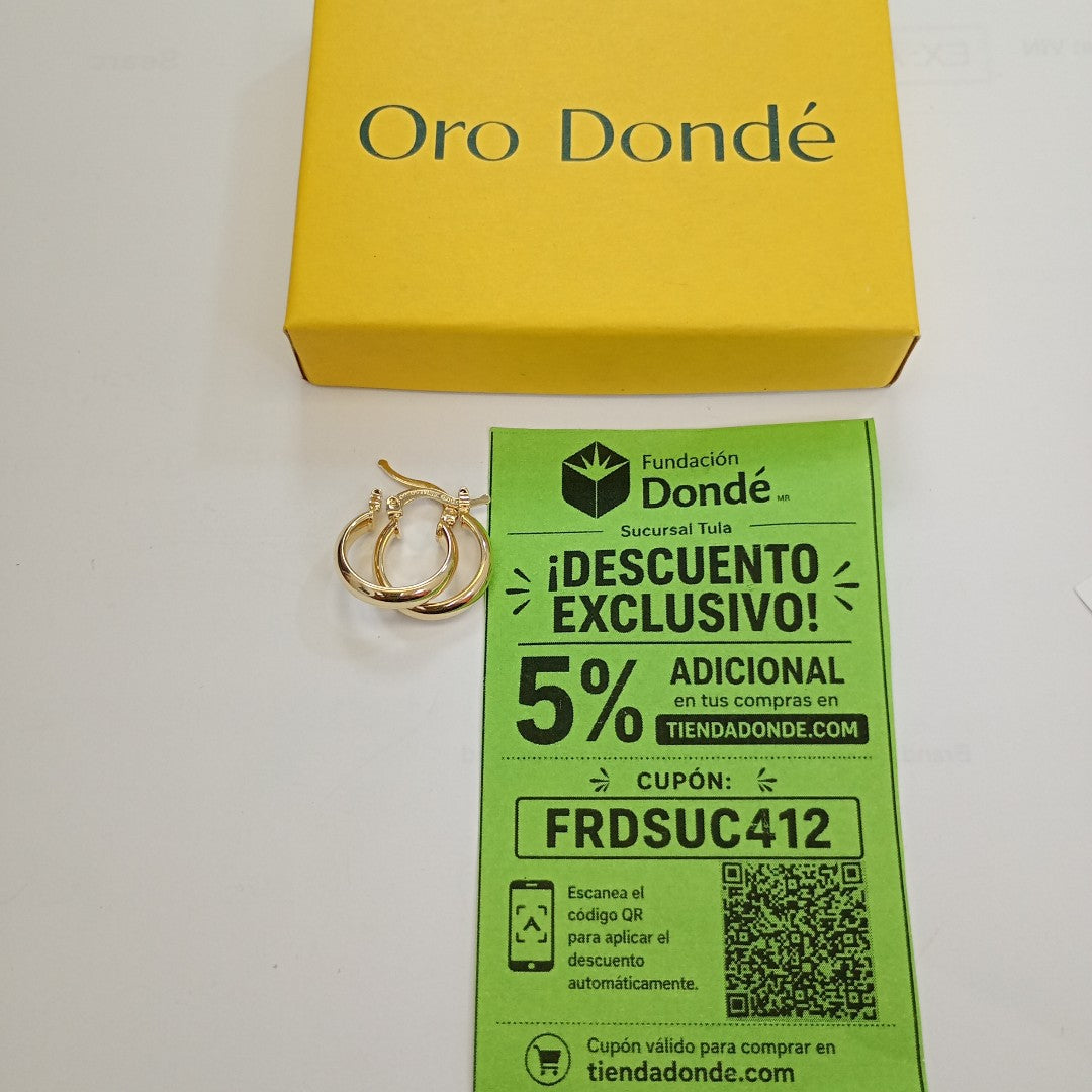 ARETES ARRACADA LISA 14K 1.7 GR (NUEVO)
