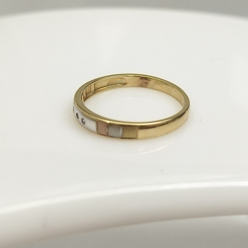 ANILLITO ORO COMBINADO 10 K 1,60 GRMS (SEMINUEVO)