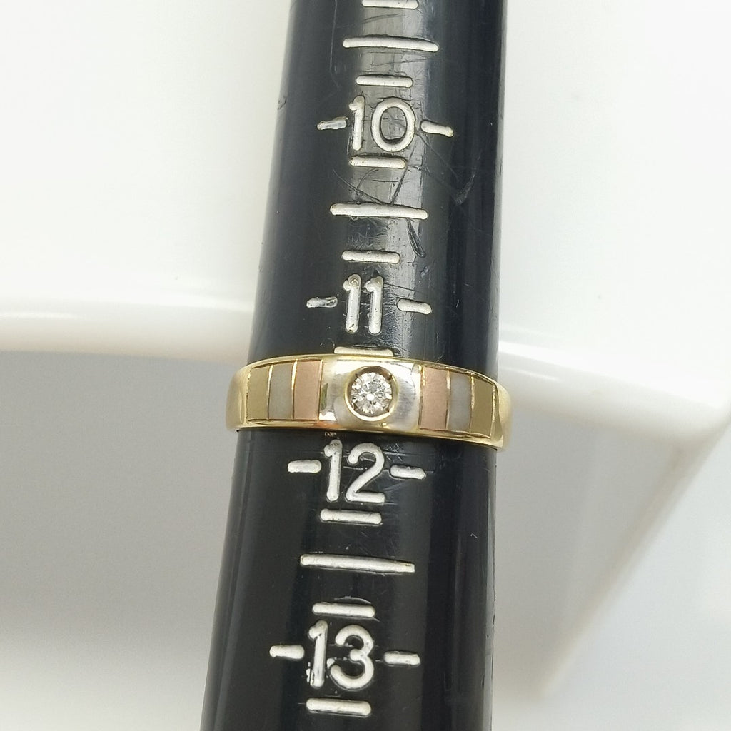 ANILLO ORO COMBINADO 10 K 2,80 GRMS (SEMINUEVO)
