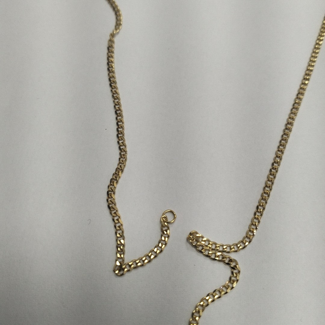 CADENAS TEJIDO BARBADA ORO 10K 55 CM 3.8 GR (NUEVO)