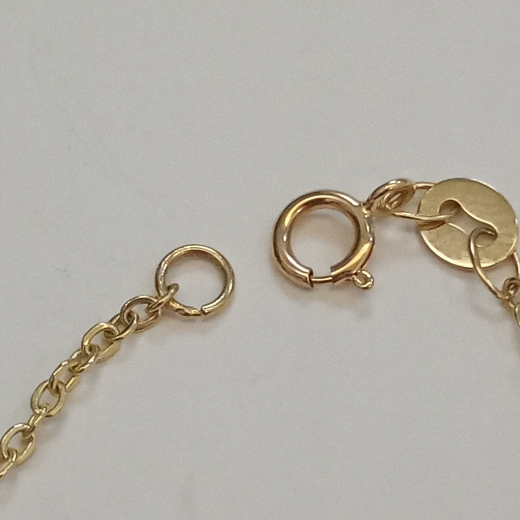 PULSERA ESP CON FIG CORAZONES 14K 18 CM 1.8 GR (NUEVO)
