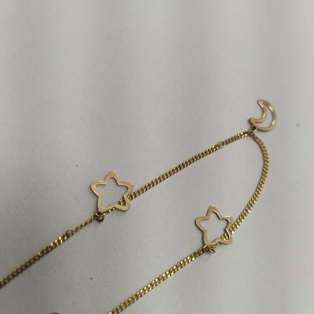 PULSERAS TEJIDO ESPECIAL C/DIJE ORO 10K 18 CM 0.9 GR (NUEVO)